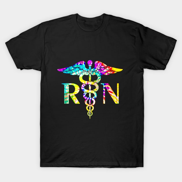 Lovely Rn Registered Nurse Tie Dye T-Shirt T-Shirt by dannetee